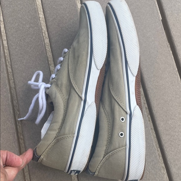 SPERRY Men's Canvas Boat Shoes - Olive Tan SZ 8.5 - Picture 9 of 10